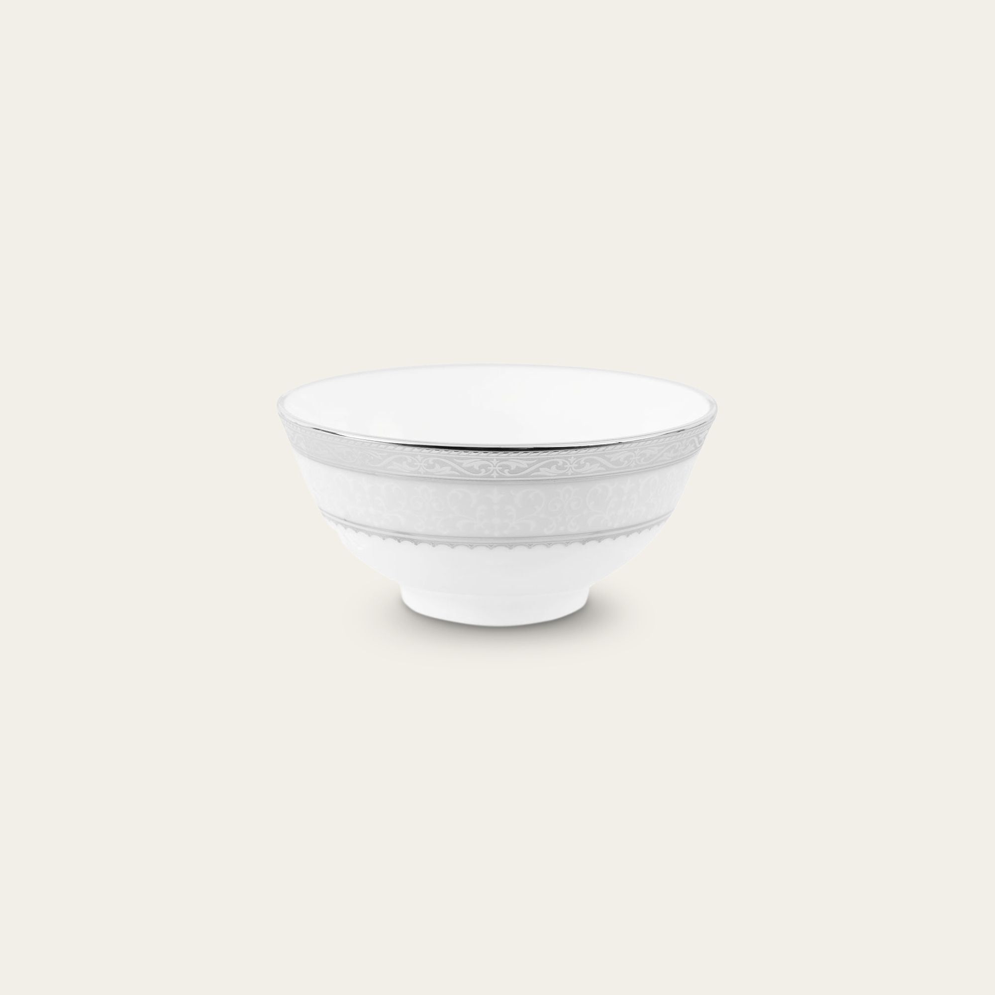 Bát (chén) 10,5cm dung tích 210ml đựng nước chấm, soup sứ xương | Noritake Odessa Platinum 4875L - 50184A