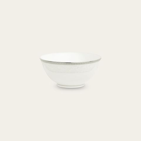  Bát (chén) 10,7cm dung tích 220ml đựng nước chấm, soup sứ trắng | Noritake Flanders Platinum 1715L - 91482 