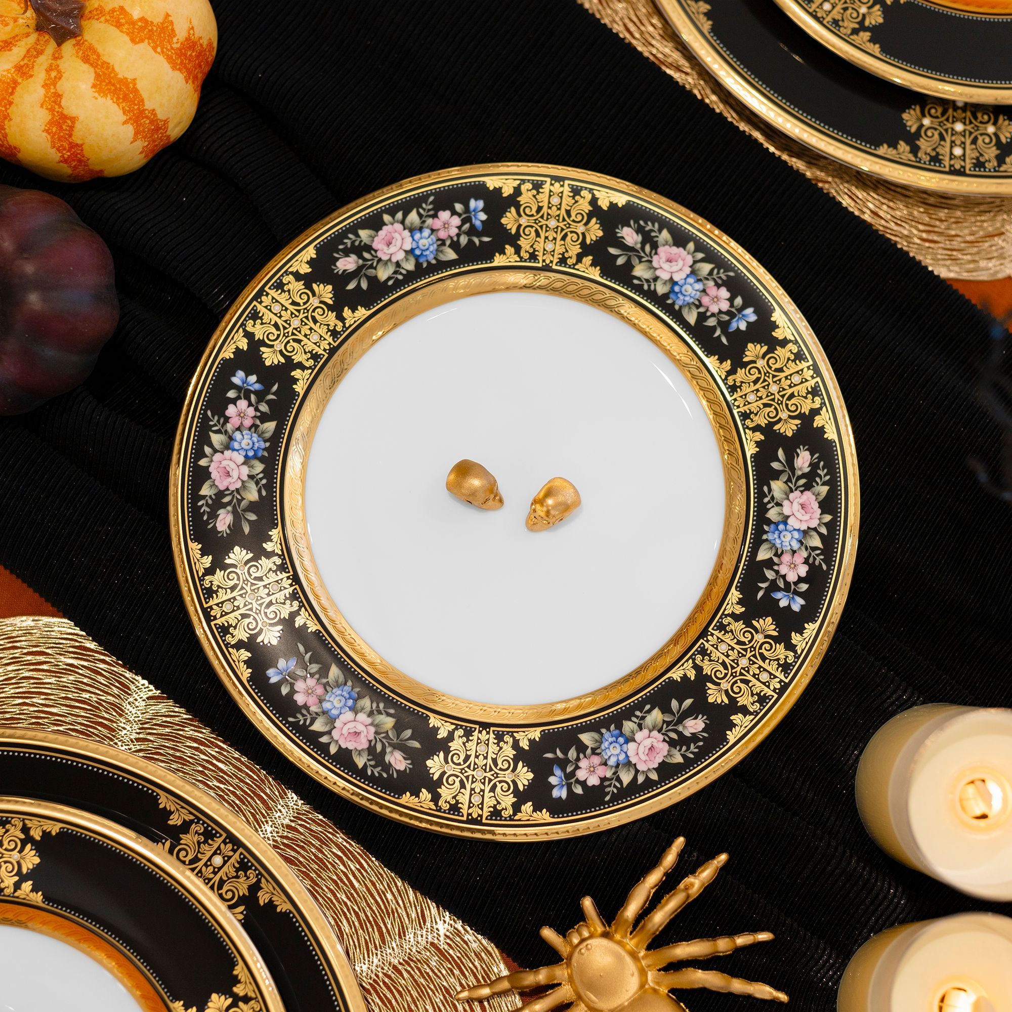 Đĩa tròn cỡ vừa (loại đặc biệt) đường kính 24cm sứ xương Nhật Bản | Noritake Evening Majesty 4818-1J - 59516