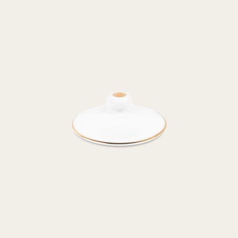  Nắp cốc (ly) uống nước, cà phê sứ trắng viền vàng | Noritake Heritage 2982L - 91374 