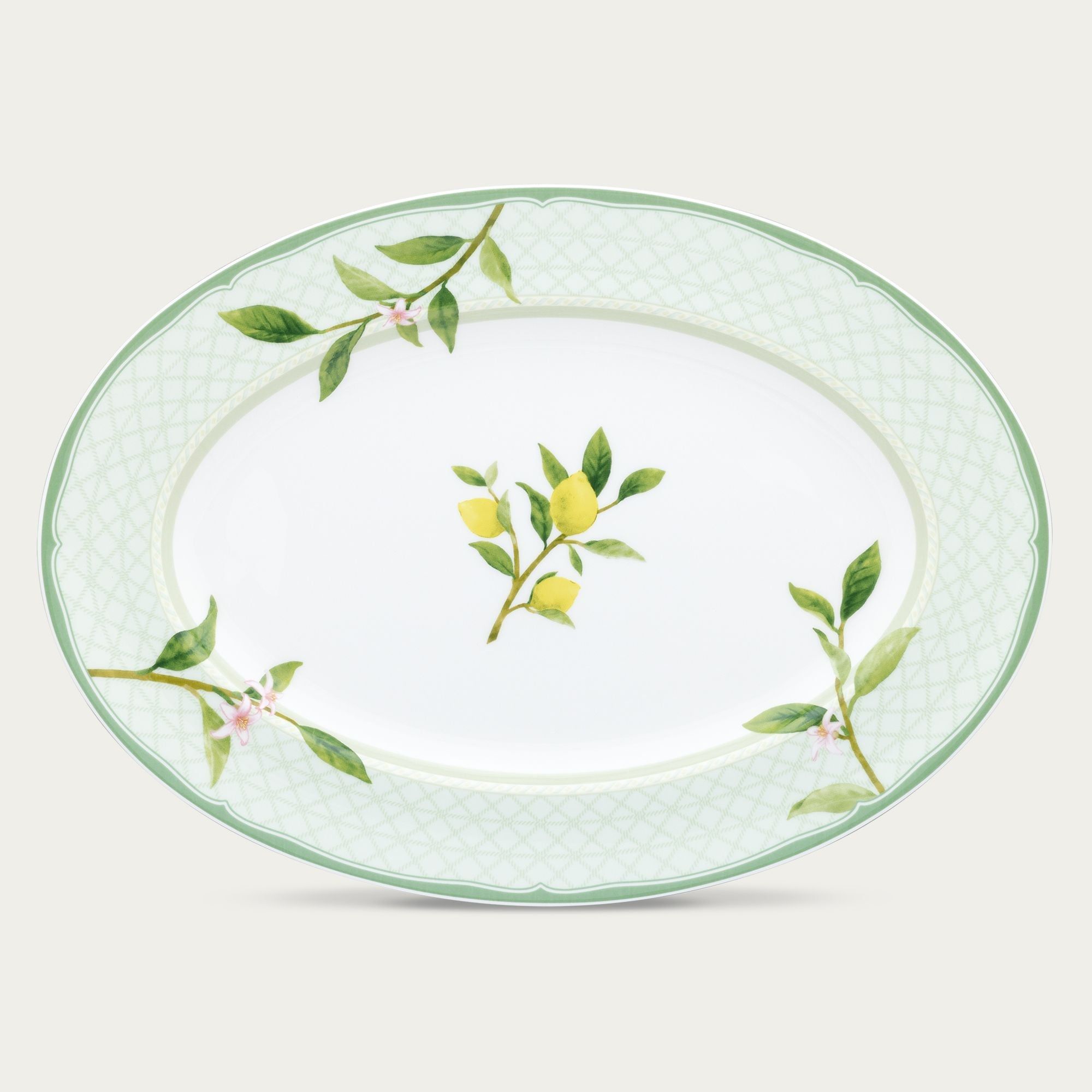 Đĩa Oval cỡ vừa (MD) dài 36,8cm sứ xương | Noritake Sorrento Breeze 4990L - 97244