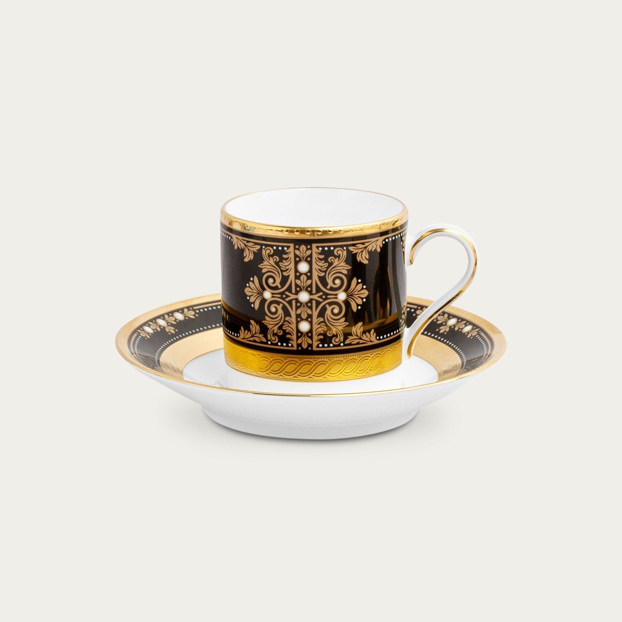 Chén trà (tách trà) nhỏ dung tích 125ml kèm đĩa lót sứ xương Nhật Bản | Noritake Evening Majesty 4818J - T59881