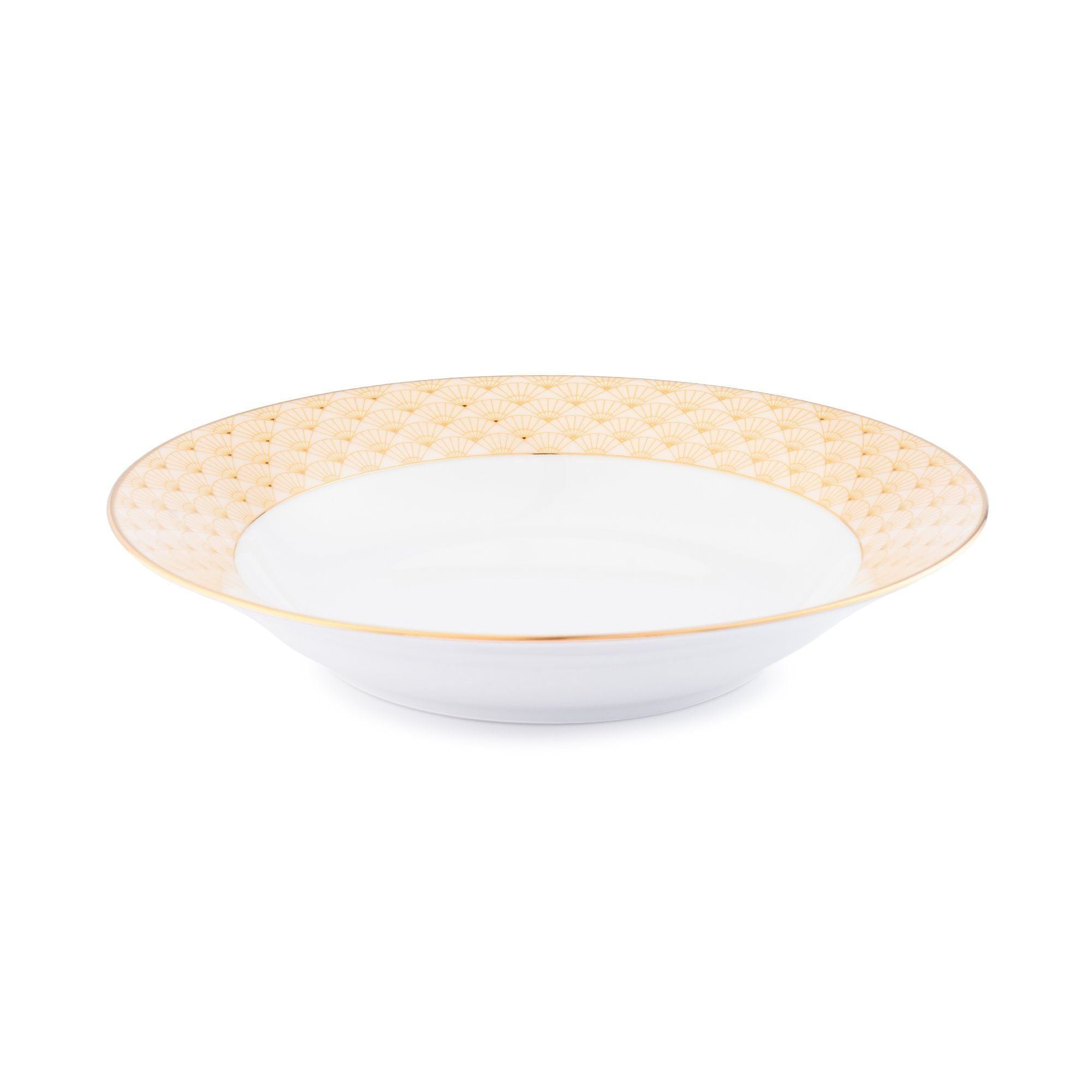 Đĩa sâu lòng 22,6cm dung tích 300ml sứ trắng | Noritake Trocadero Gold 1787L - 91398