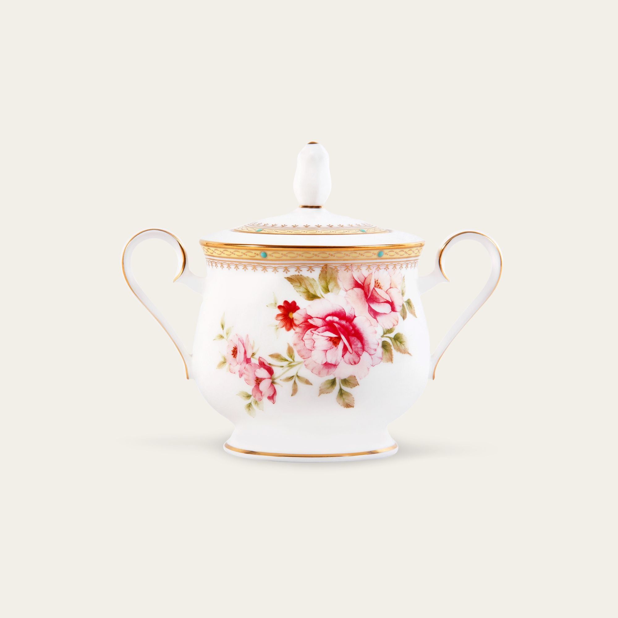 Bình (hũ) đường có nắp đậy dung tích 350ml sứ xương | Noritake Hertford 4861L - 97227