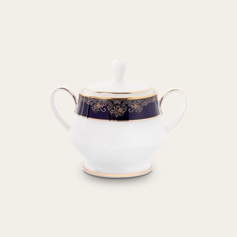  Bình (hũ) đường có nắp đậy dung tích 370ml sứ trắng | Noritake Lazurite Gold 4399L - 91127 