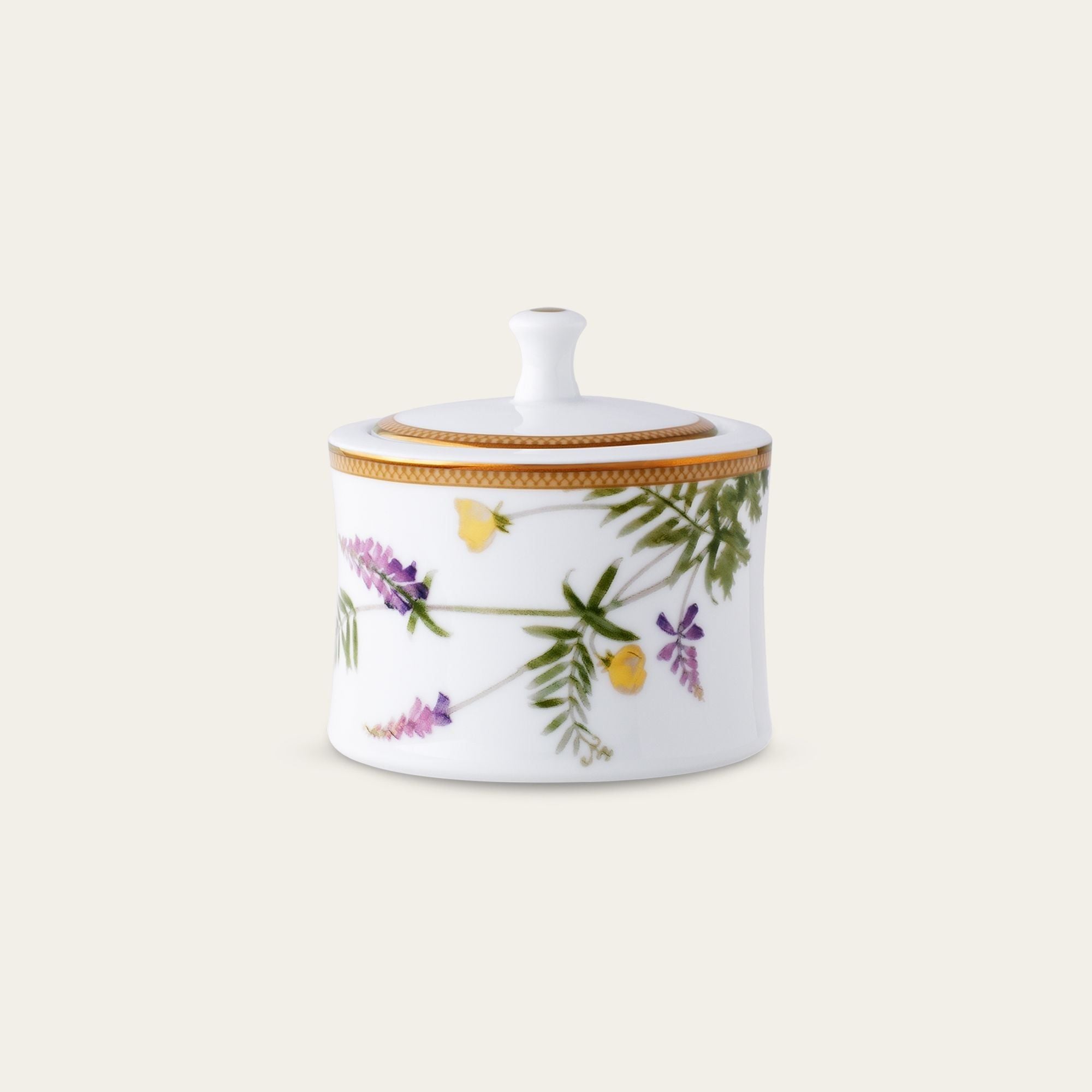 Bình (hũ) đường có nắp đậy dung tích 375ml sứ trắng | Noritake New Morning 1738L - 91125