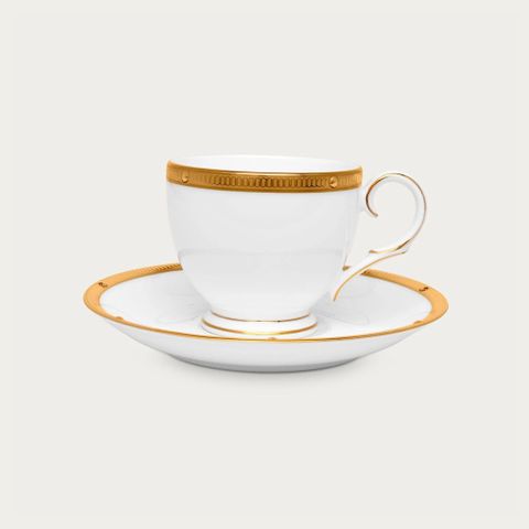  Chén trà (tách trà) dung tích 250ml kèm đĩa lót sứ xương | Noritake Rochelle Gold 4796L - T50788A 