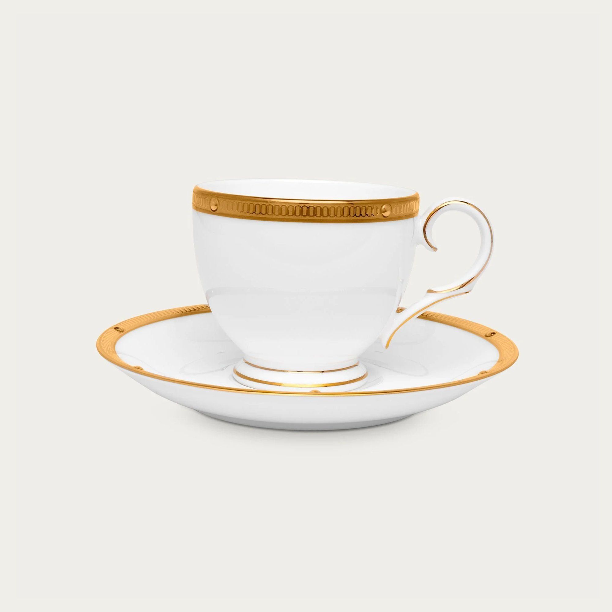 Chén trà (tách trà) dung tích 250ml kèm đĩa lót sứ xương | Noritake Rochelle Gold 4796L - T50788A