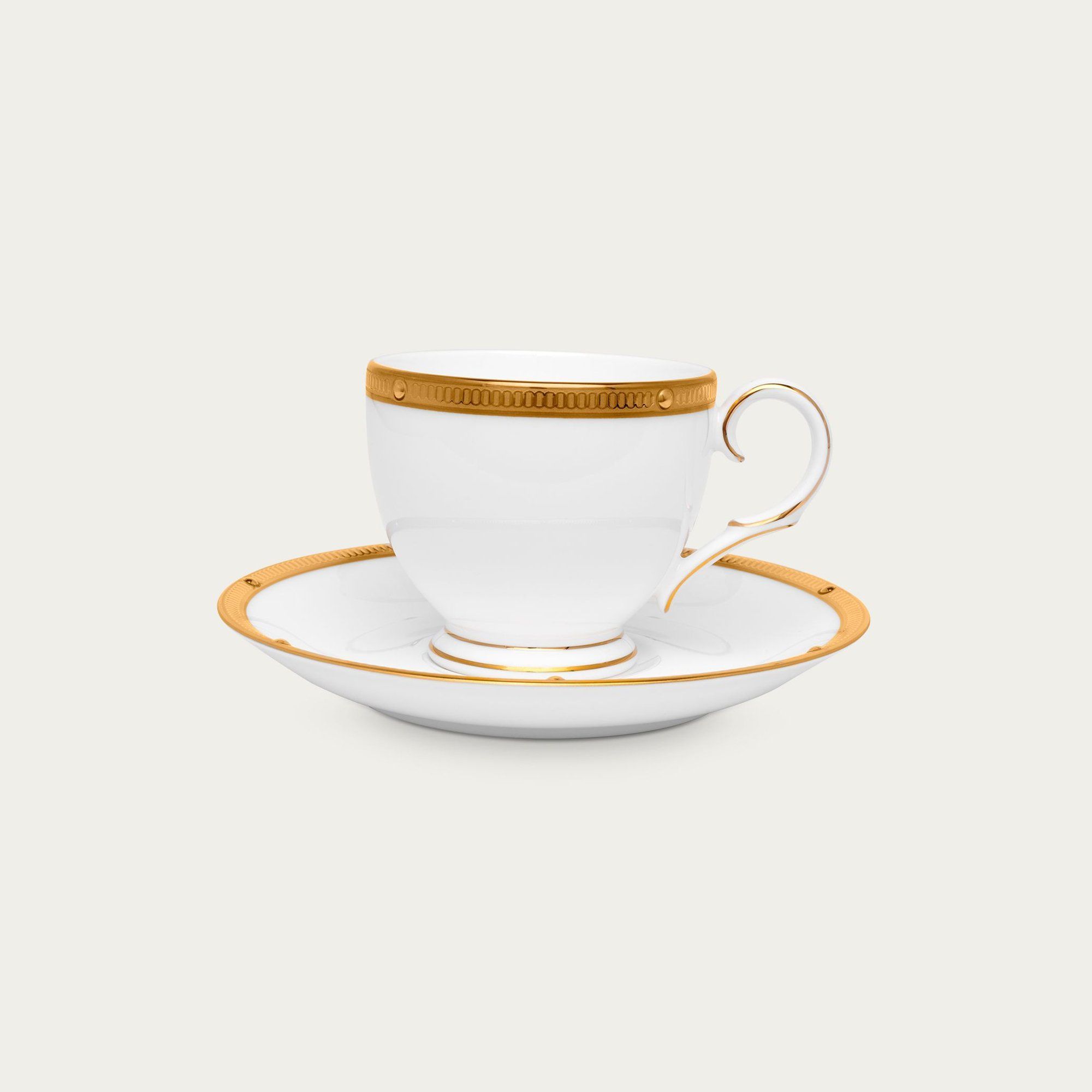 Chén trà (tách trà) nhỏ dung tích 105ml kèm đĩa lót sứ xương | Noritake Rochelle Gold 4796L - T50792A