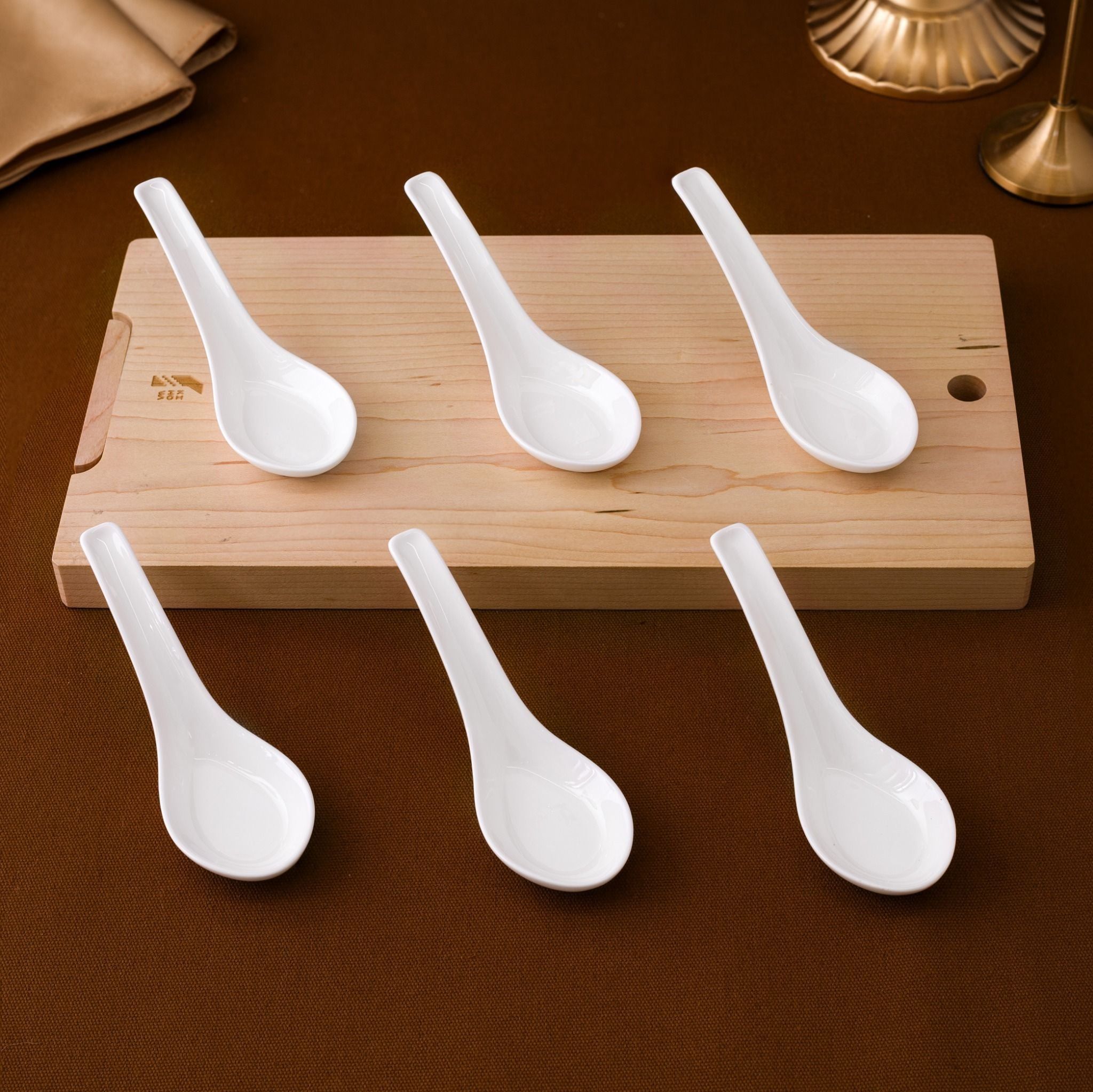 Bộ 06 thìa sứ (muỗng sứ) dài 14,2cm sứ xương | Noritake Plain White 9990L - S97366