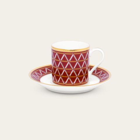  Chén trà (tách trà) nhỏ dung tích 90ml kèm đĩa lót sứ xương | Noritake Crochet 4966L - T97294 