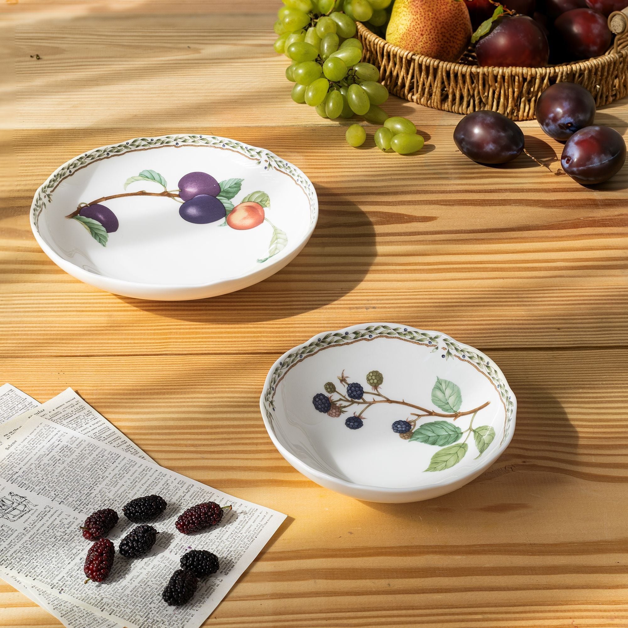 Bộ bát đĩa ăn châu Á đầy đủ 38 món (cho 6 người) sứ xương | Noritake Orchard Garden 4911L - D038AN