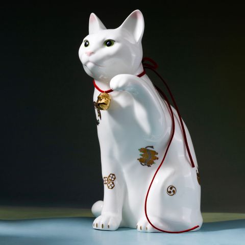  Tượng sứ mèo may mắn cao 26,5cm sứ xương cao cấp Nhật Bản | Noritake Fortune Cat AC405 - T54550B 