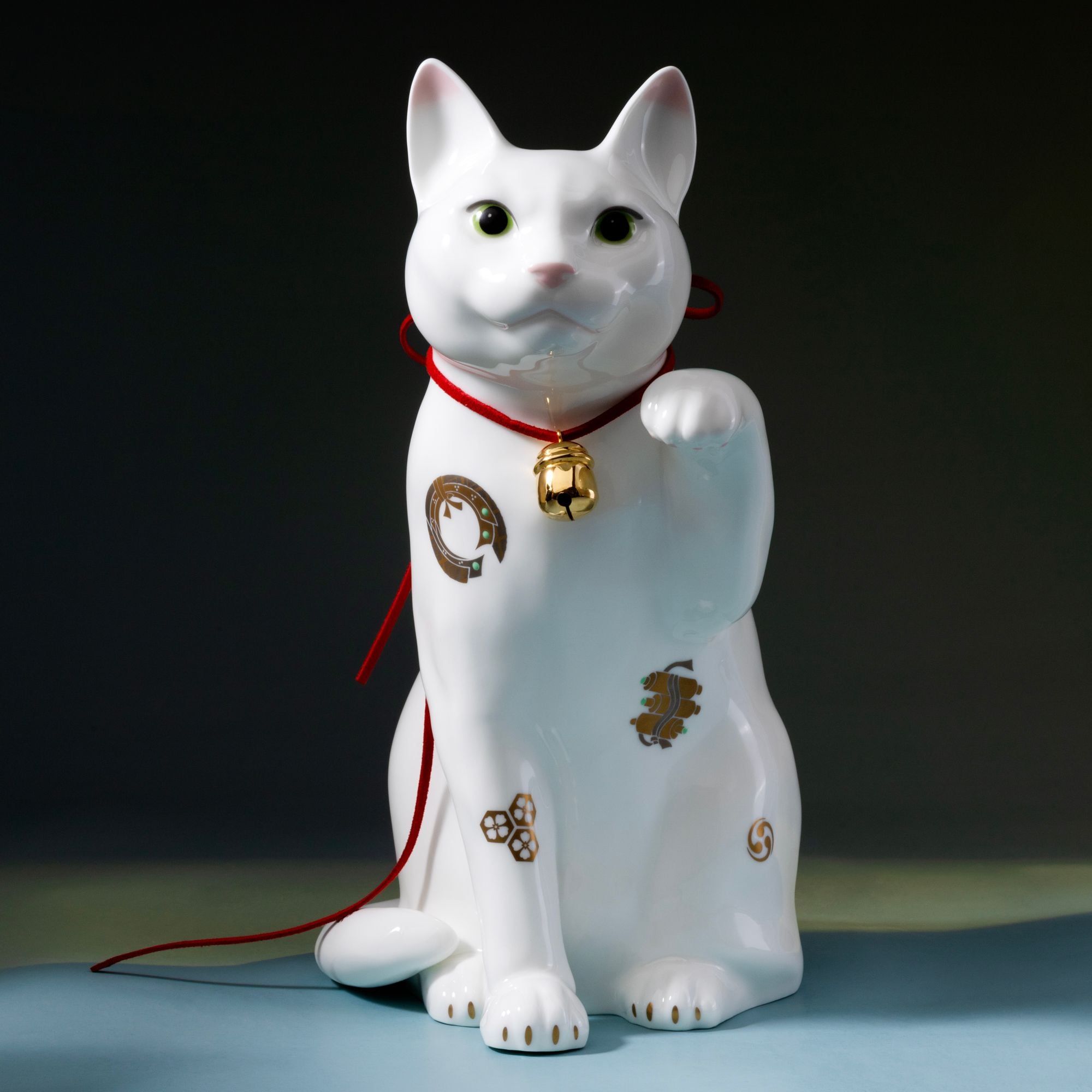 Tượng sứ mèo may mắn cao 26,5cm sứ xương cao cấp Nhật Bản | Noritake Fortune Cat AC405 - T54550B