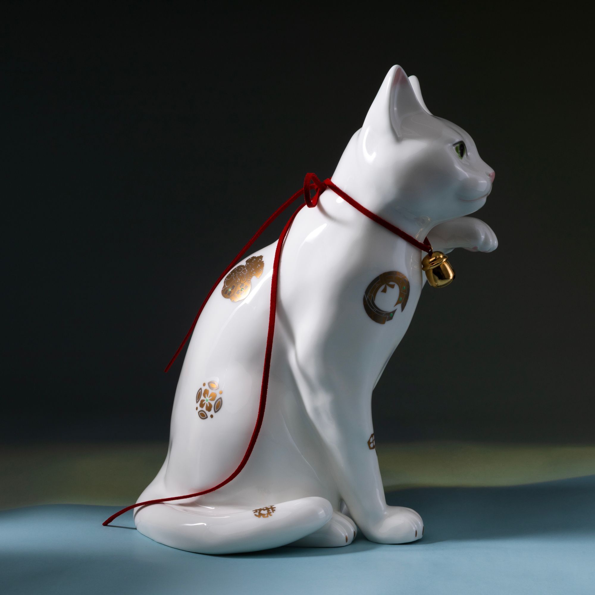 Tượng sứ mèo may mắn cao 26,5cm sứ xương cao cấp Nhật Bản | Noritake Fortune Cat AC405 - T54550B