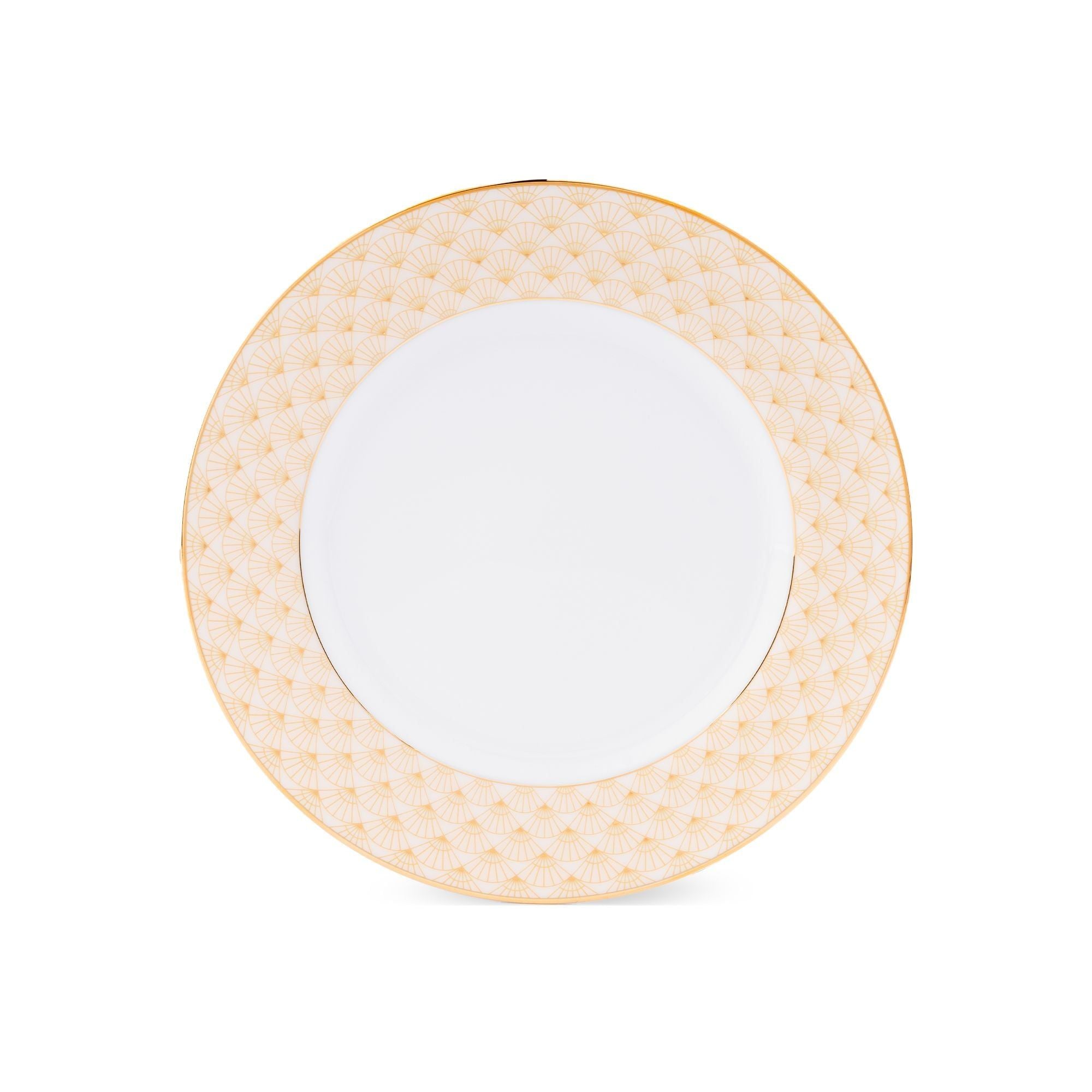Đĩa tròn cỡ vừa đường kính 21cm sứ trắng | Noritake Trocadero Gold 1787L - 91011