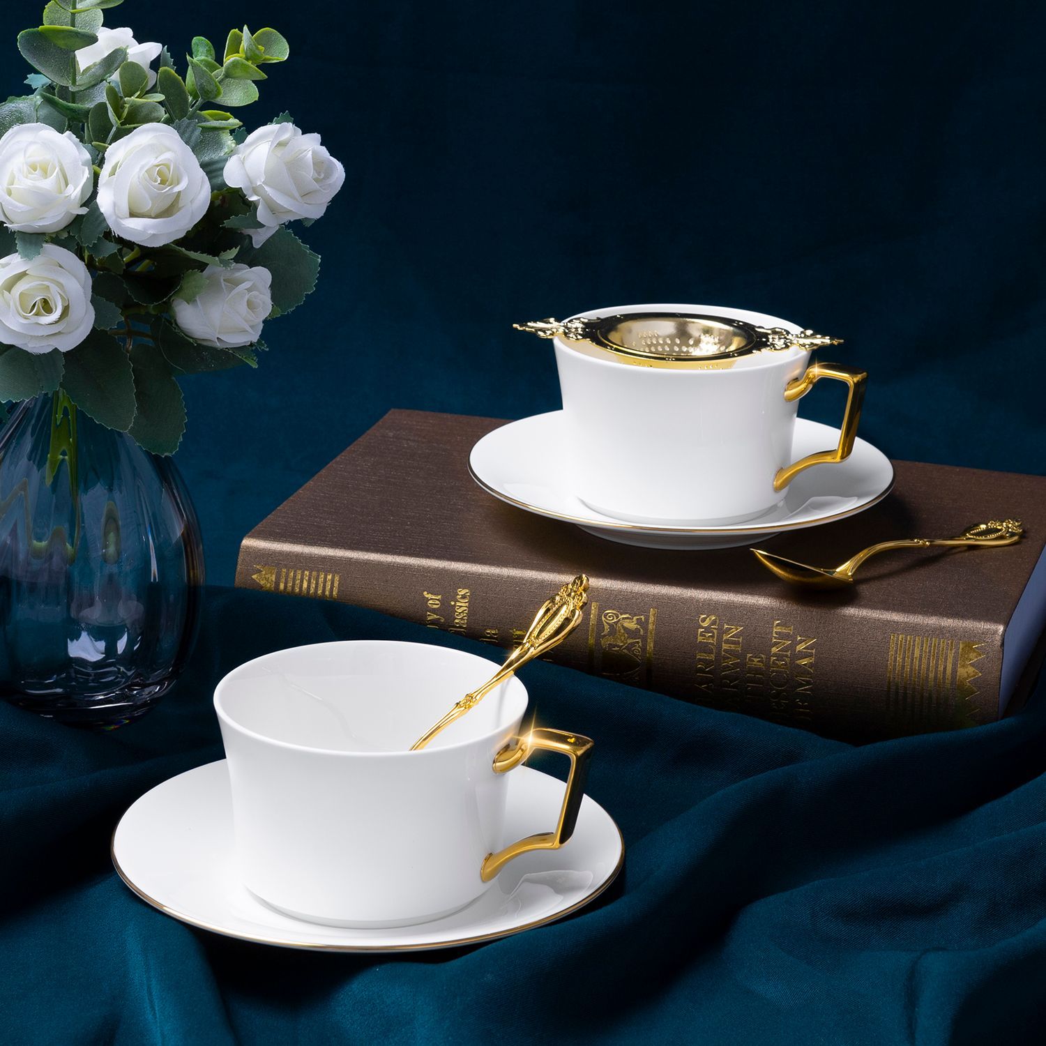Bộ ấm chén uống trà (ấm 1.280ml, chén 240ml) 15 món sứ xương | Noritake Accompanist 4886L - T017A