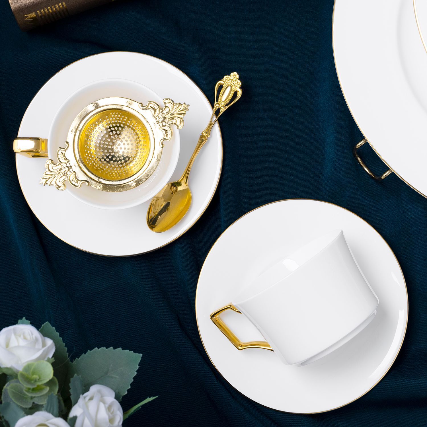 Bộ ấm chén uống trà (ấm 1.280ml, chén 240ml) 15 món sứ xương | Noritake Accompanist 4886L - T017A
