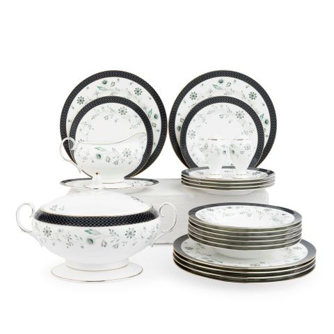  Bộ đĩa ăn kiểu Âu 22 món (cho 6 người) sứ xương | Noritake Forever Fields 4950L - D024AN 