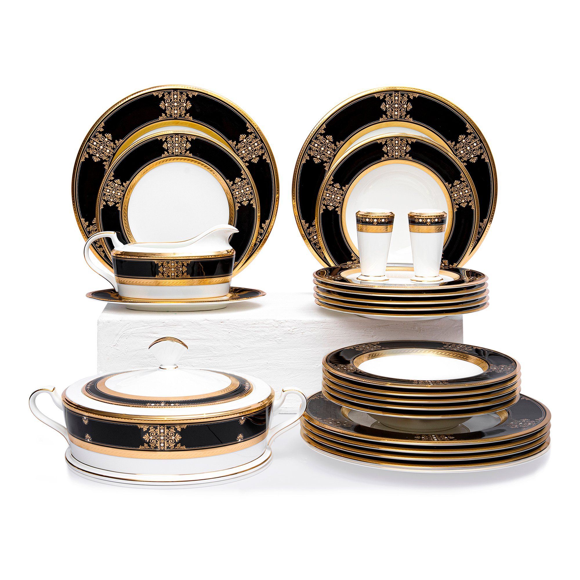 Bộ đĩa ăn kiểu Âu 22 món (cho 6 người) sứ xương Nhật Bản | Noritake Evening Majesty 4818J - D024AK