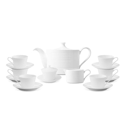  Bộ ấm chén uống trà (ấm 1.200ml, chén 250ml) 15 món sứ xương | Noritake Conjunto 4943L - T018A 