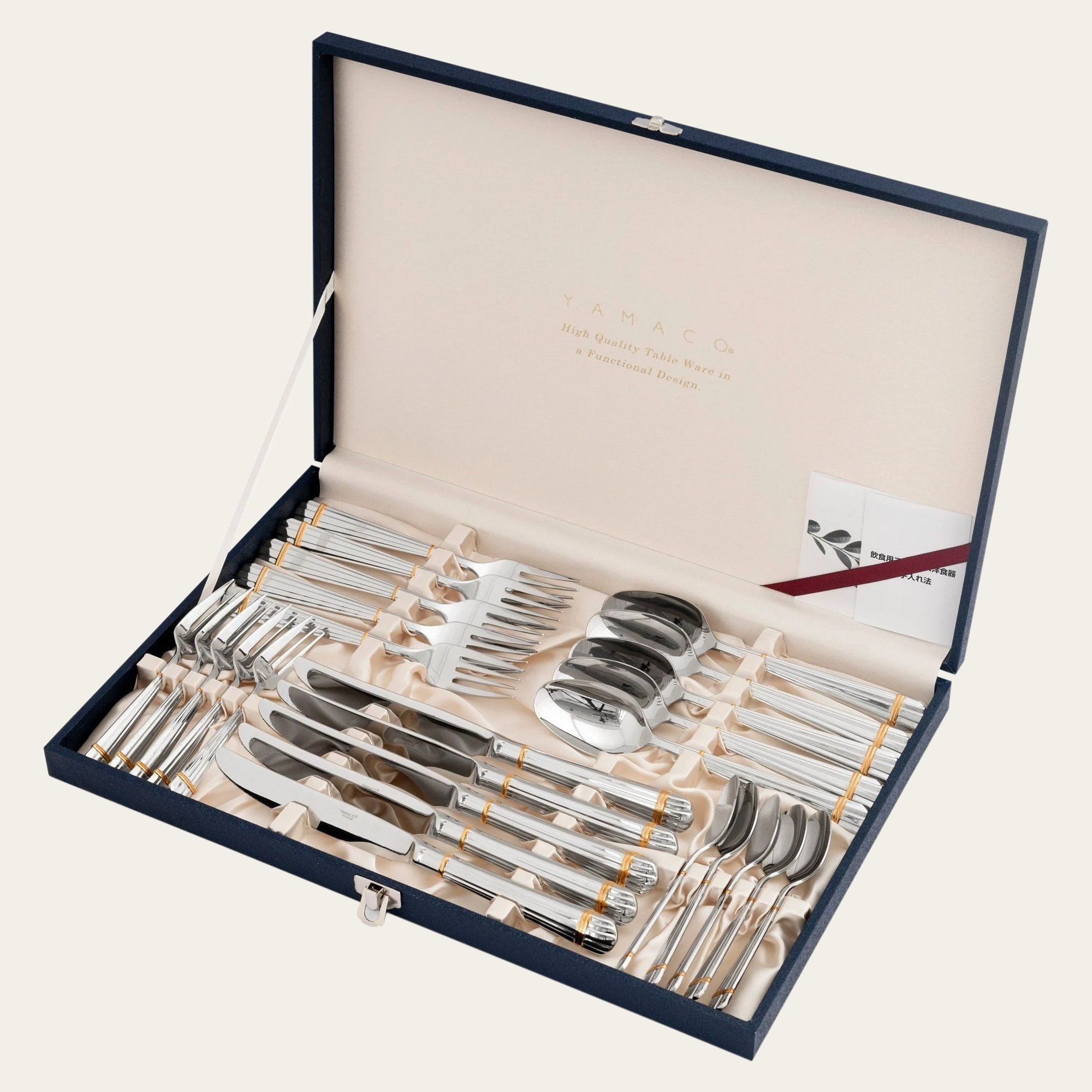 Bộ dao muỗng nĩa (dao thìa dĩa) 25 món mạ vàng cho 5 người | Yamaco Stanford G/A SFS - 25
