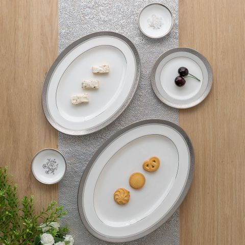  Bộ bát đĩa ăn châu Á đầy đủ 38 món (cho 6 người) sứ xương | Noritake Summit Platinum 4919L - D038AC 
