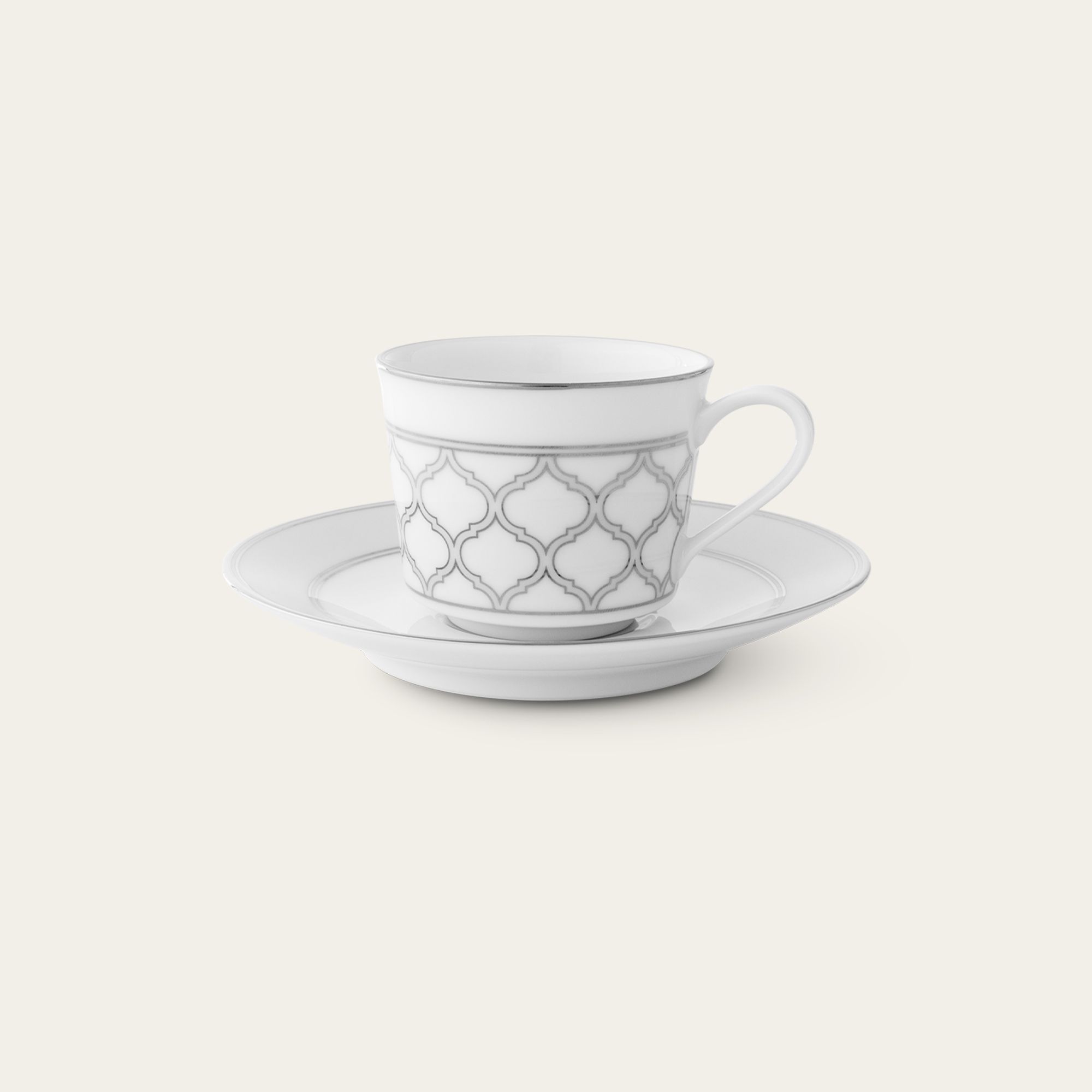 Chén trà (tách trà) nhỏ dung tích 100ml kèm đĩa lót sứ trắng | Noritake Eternal Palace 1717L - T91992