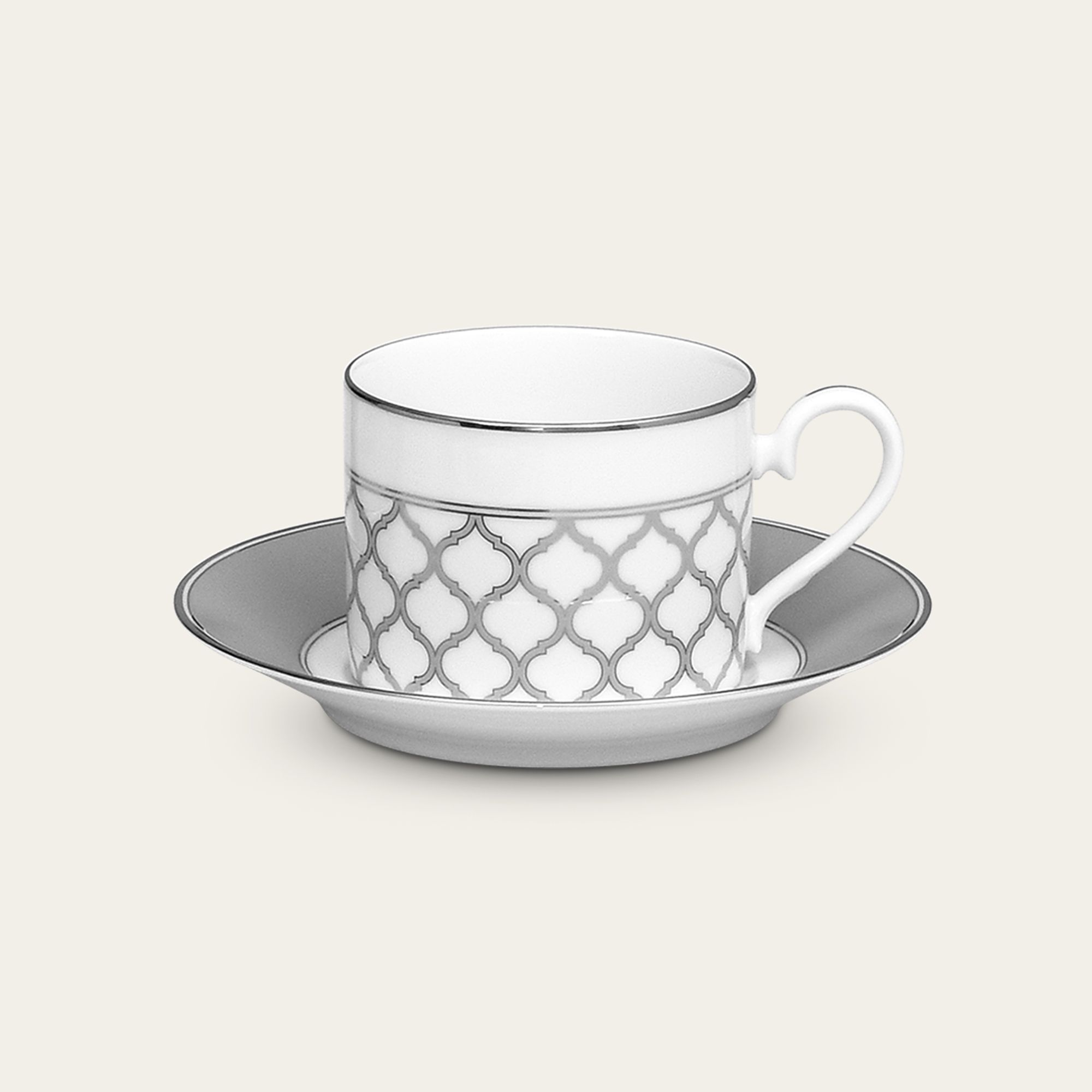 Chén trà (tách trà) dung tích 240ml kèm đĩa lót sứ trắng | Noritake Eternal Palace 1717L - T91089