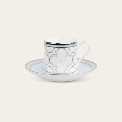  Chén trà (tách trà) nhỏ dung tích 90ml kèm đĩa lót | Noritake Trefolio Platinum 4957L - T97294 