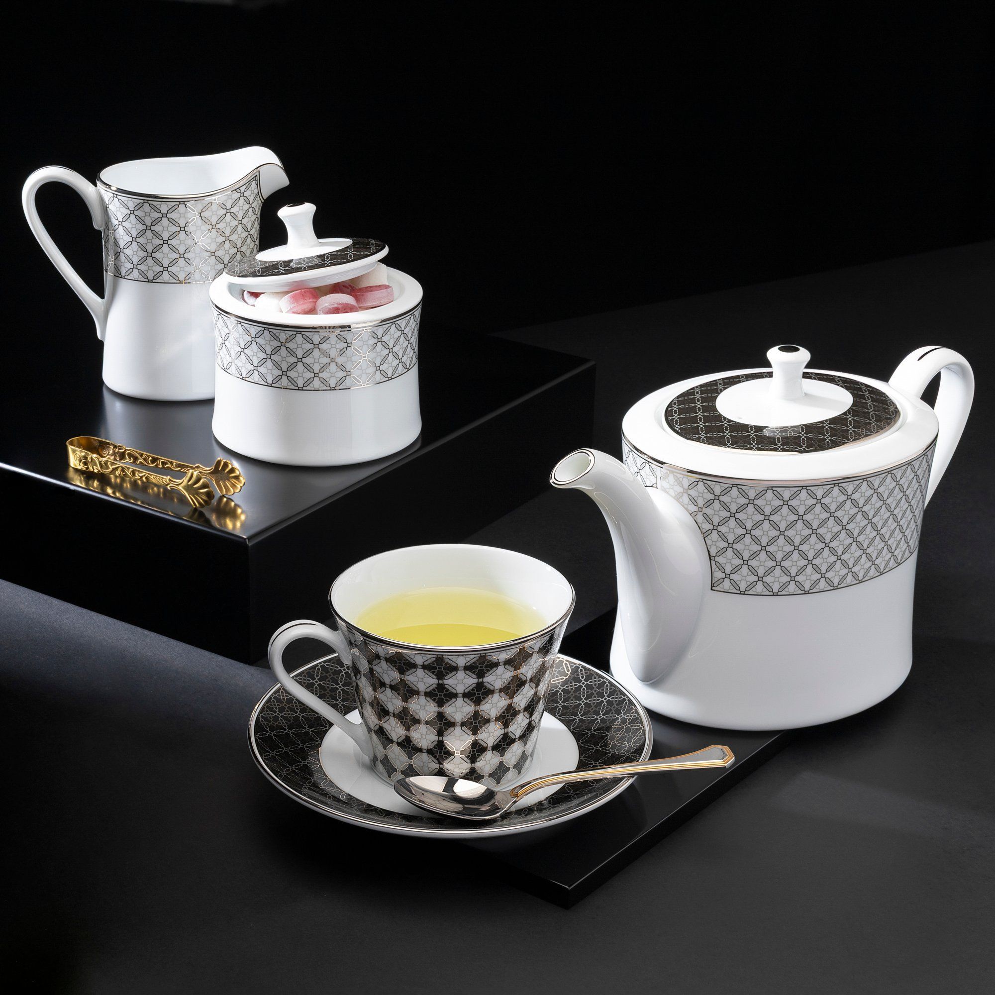 Chén (tách) trà dung tích 250ml kèm đĩa lót sứ trắng | Noritake City Table 1788L - T91185