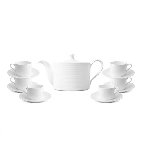  Bộ ấm chén uống trà (ấm 1.200ml, chén 220ml) 13 món sứ xương | Noritake Conjunto 4943L - T014A 