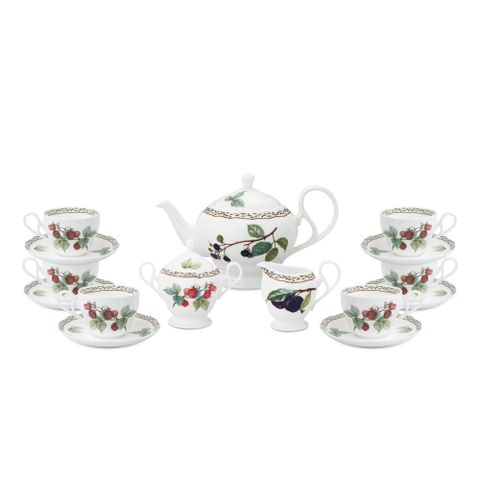  Bộ ấm chén uống trà (ấm 1.030ml, chén 250ml) 15 món sứ xương | Noritake Orchard Garden 4911L - T017A 
