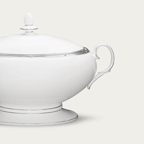  Âu cơm (thố cơm) có nắp dung tích 2.200ml sứ xương | Noritake Rochelle Platinum 4795L - 50729A 