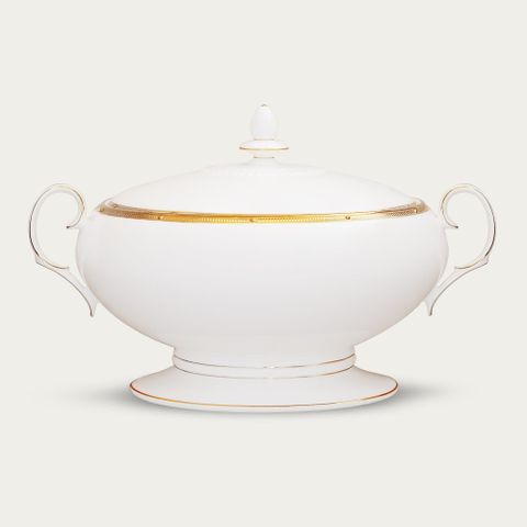  Âu cơm (thố cơm) có nắp dung tích 2.200ml sứ xương | Noritake Rochelle Gold 4796L - 50729A 
