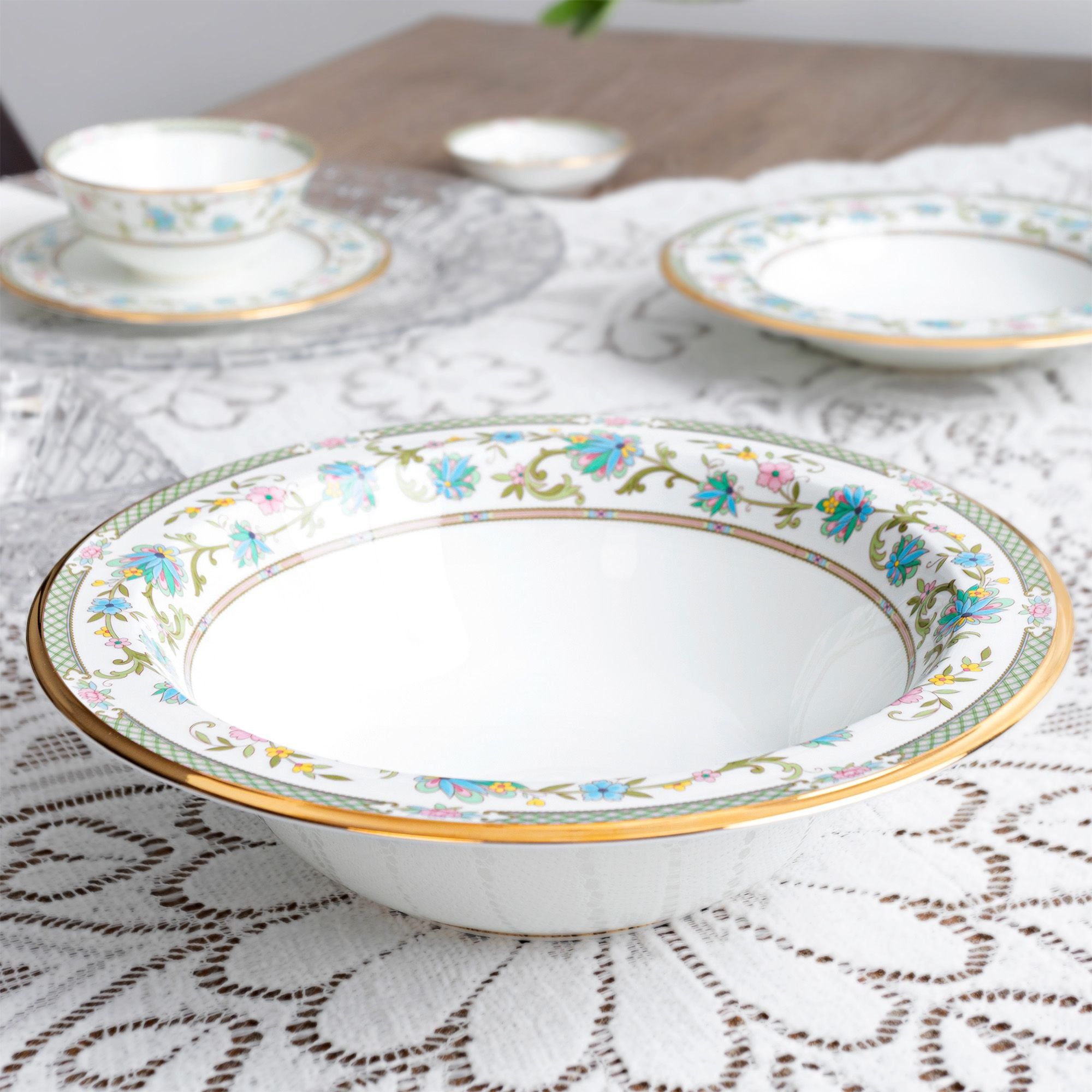 Bát canh (tô canh) tròn 24,6cm dung tích 1.100ml sứ xương Nhật Bản | Noritake Yoshino 9983J - 59508