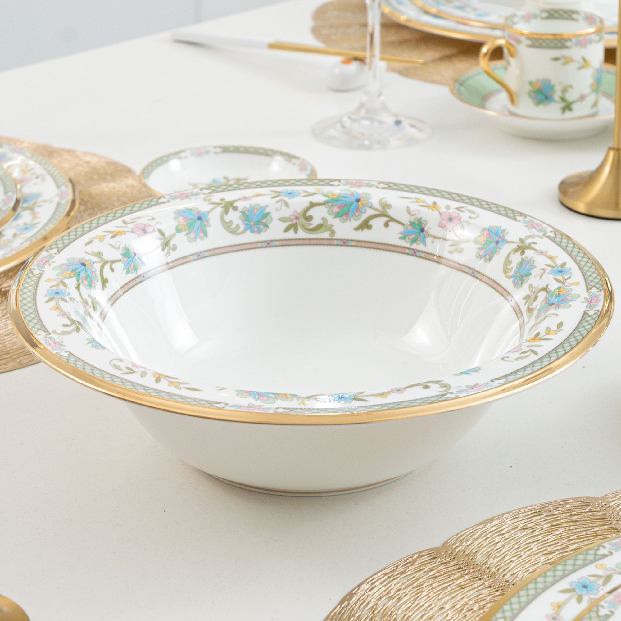 Bát canh (tô canh) tròn 24,6cm dung tích 1.100ml sứ xương Nhật Bản | Noritake Yoshino 9983J - 59508