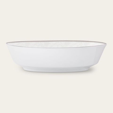  Tô canh Oval chiều dài 24,8cm dung tích 1.100ml sứ trắng | Noritake Flanders Platinum 1715L - 91938 