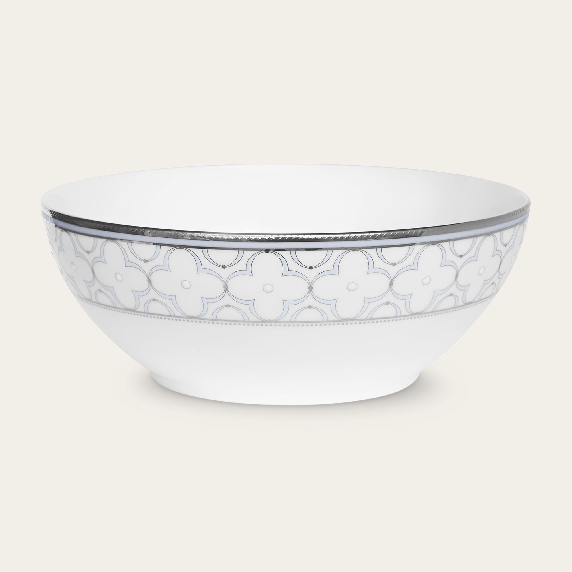 Bát canh (tô canh) tròn 22,4cm dung tích 1.950ml sứ xương | Noritake Trefolio Platinum 4957L - 97382