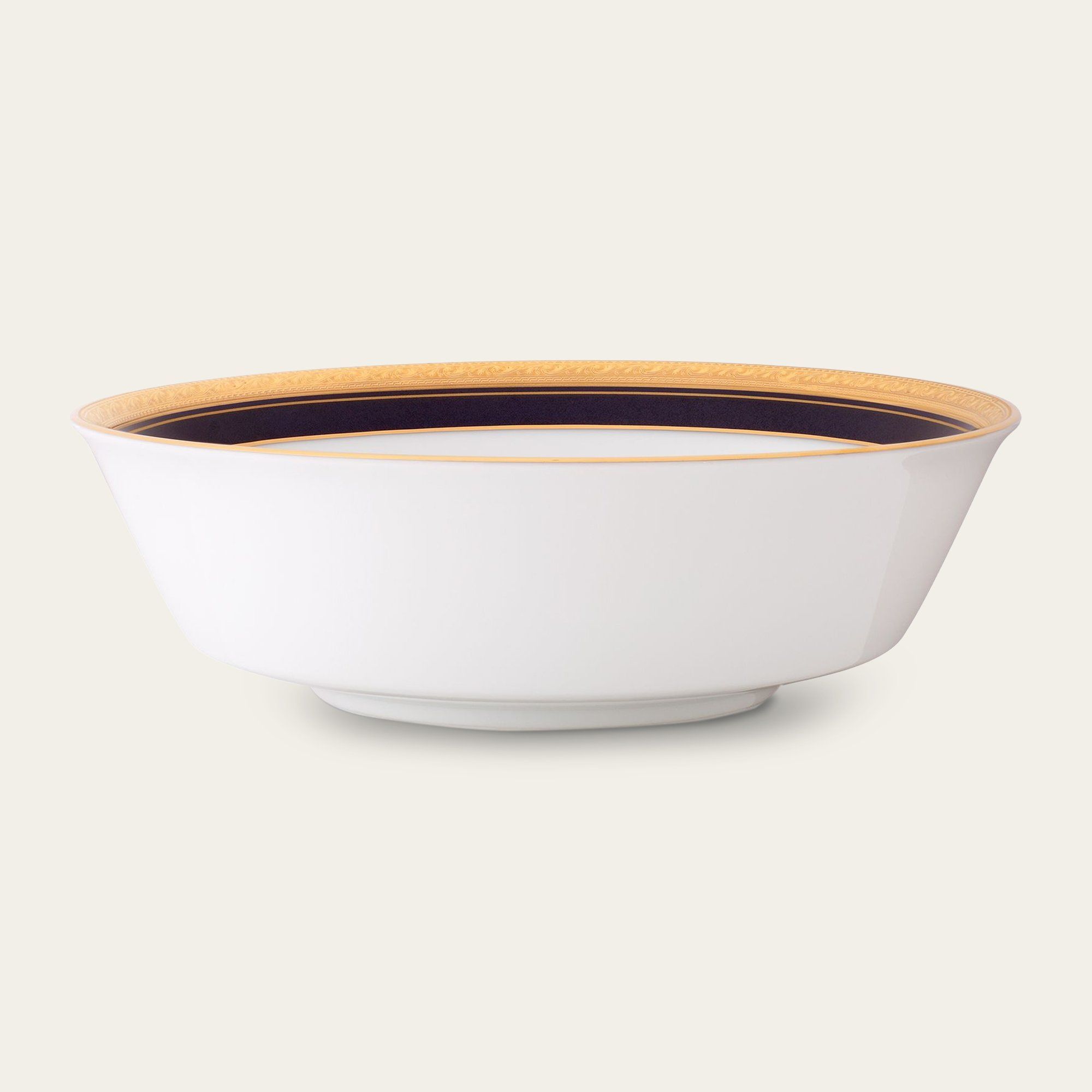 Bát canh (tô canh) tròn 22,7cm dung tích 1.600ml sứ trắng | Noritake Crestwood Cobalt Gold 4171L - 91908