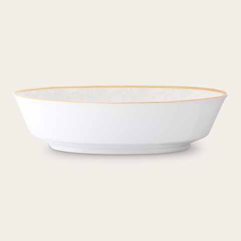  Tô canh Oval chiều dài 24,8cm dung tích 1.100ml sứ trắng | Noritake Flanders Gold 1714L - 91938 