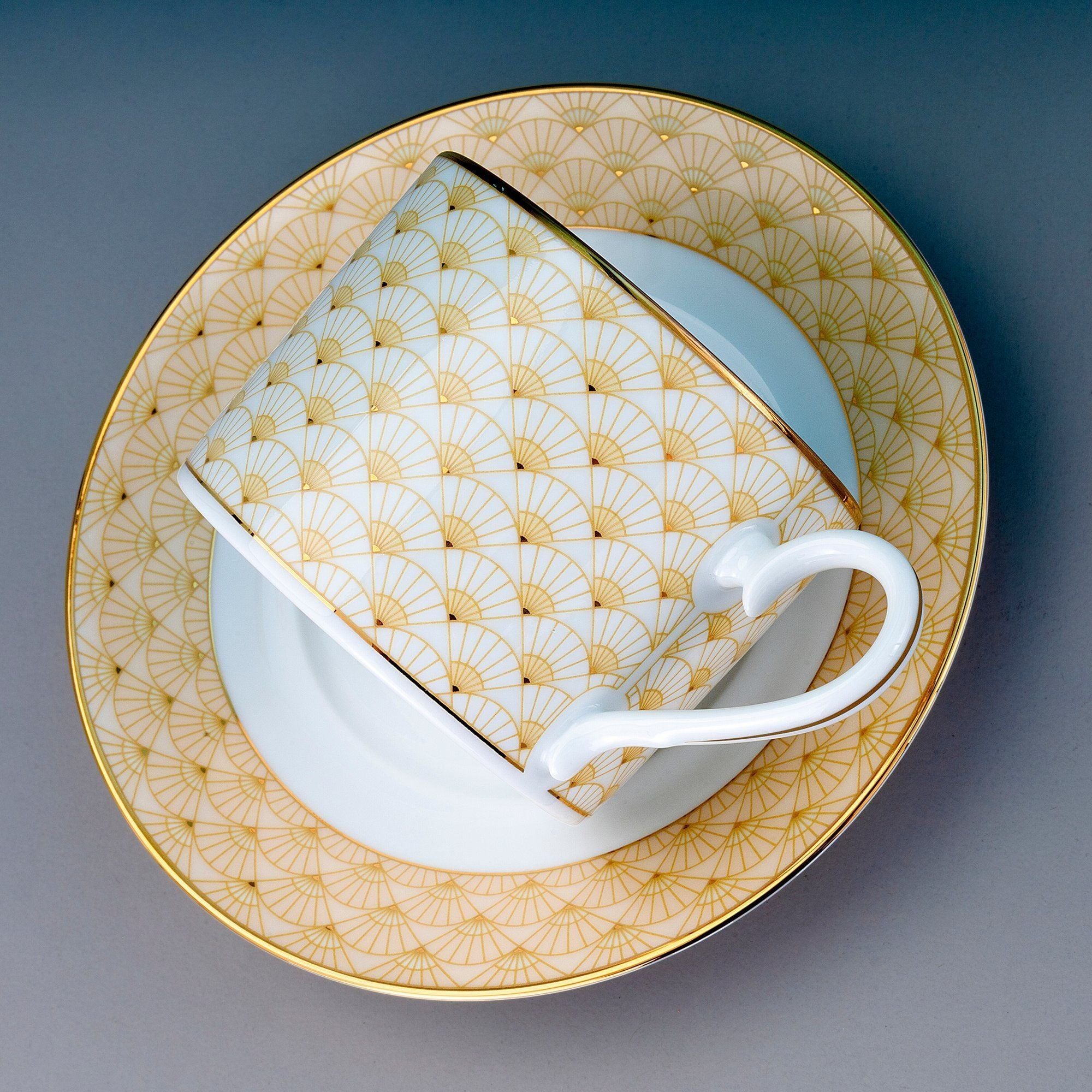 Chén (tách) trà dung tích 240ml sứ trắng | Noritake Trocadero Gold 1787L - 91089C