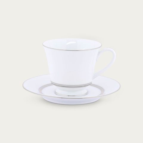  Chén trà (tách trà) dung tích 230ml kèm đĩa lót sứ trắng | Noritake Galaxy L554L - T91189 