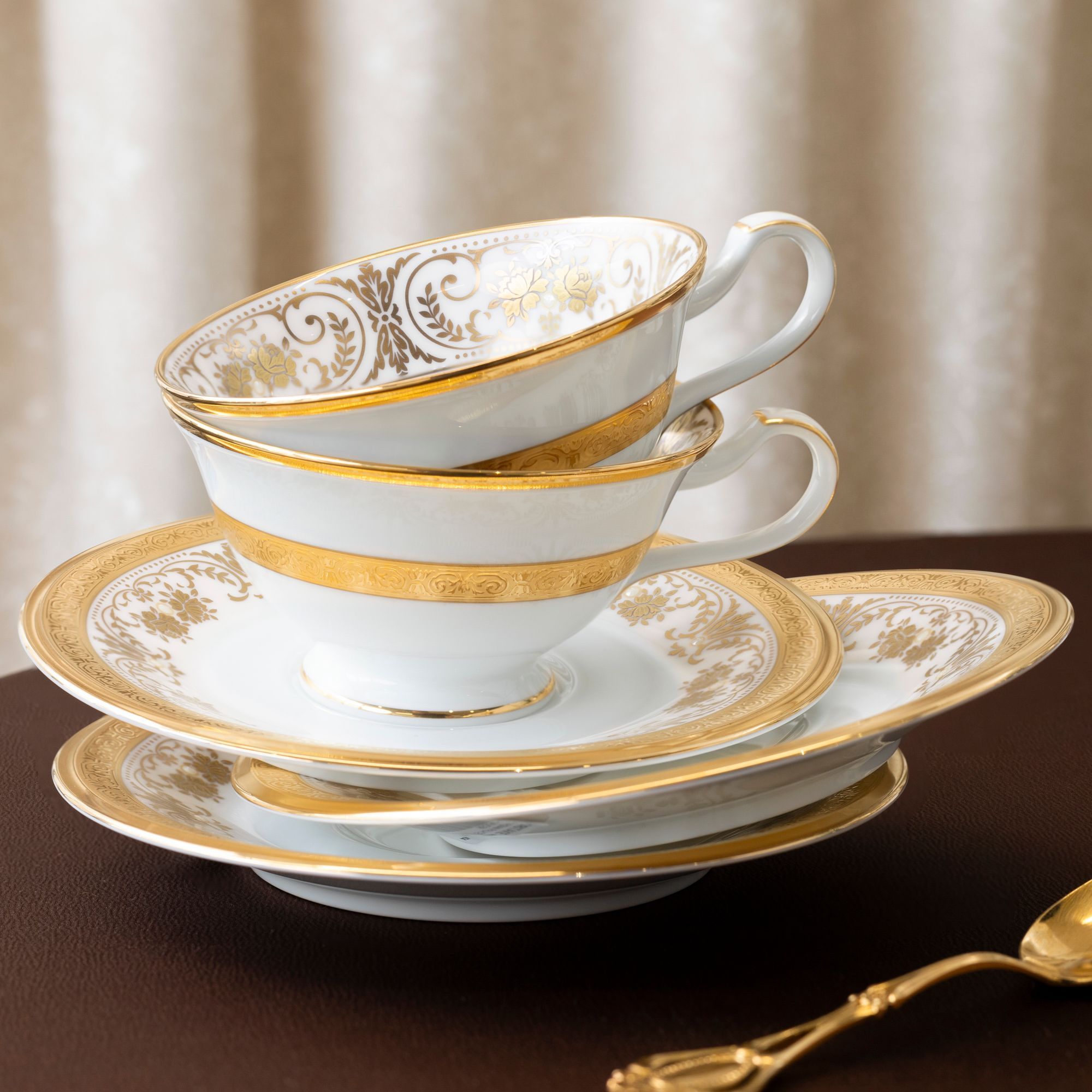 Bộ ấm chén trà (ấm 1.440ml, chén loe 220ml) 13 món sứ xương Nhật Bản | Noritake Georgian Palace 4858J - T014L