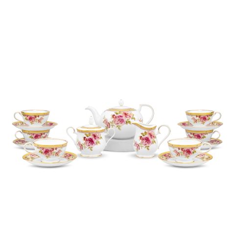  Bộ ấm chén uống trà (ấm 1.150ml, chén 190ml) 15 món sứ xương | Noritake Hertford 4861L - T017M 