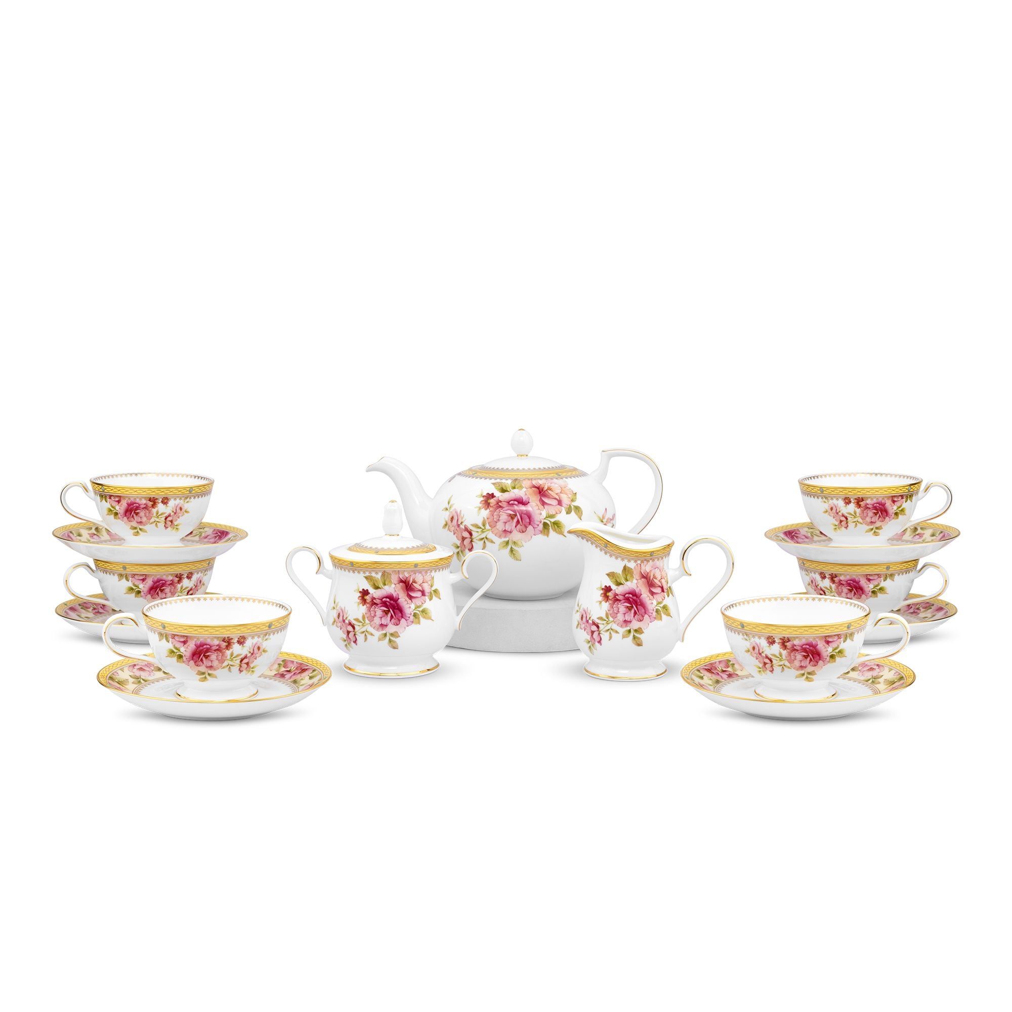 Bộ ấm chén uống trà (ấm 1.150ml, chén 190ml) 15 món sứ xương | Noritake Hertford 4861L - T017M