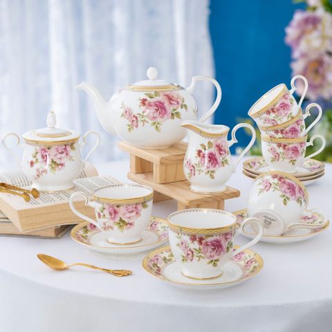  Bộ ấm chén uống trà (ấm 1.150ml, chén 230ml) 15 món sứ xương | Noritake Hertford 4861L - T017N 