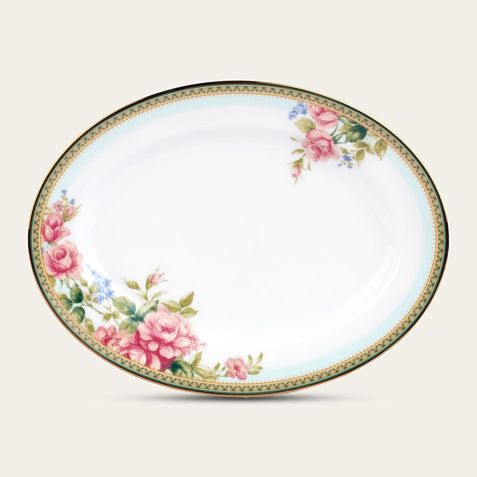 Đĩa Oval cỡ nhỏ (SM) dài 29,4cm sứ trắng | Noritake Rosa Basket 1736L - 91345