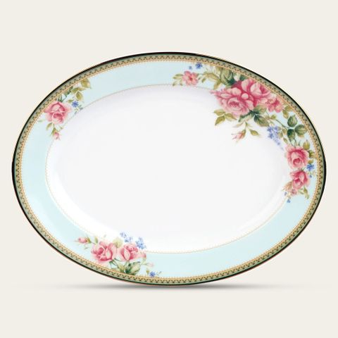  Đĩa Oval cỡ vừa (MD) dài 34,5cm sứ trắng | Noritake Rosa Basket 1736L - 91344 