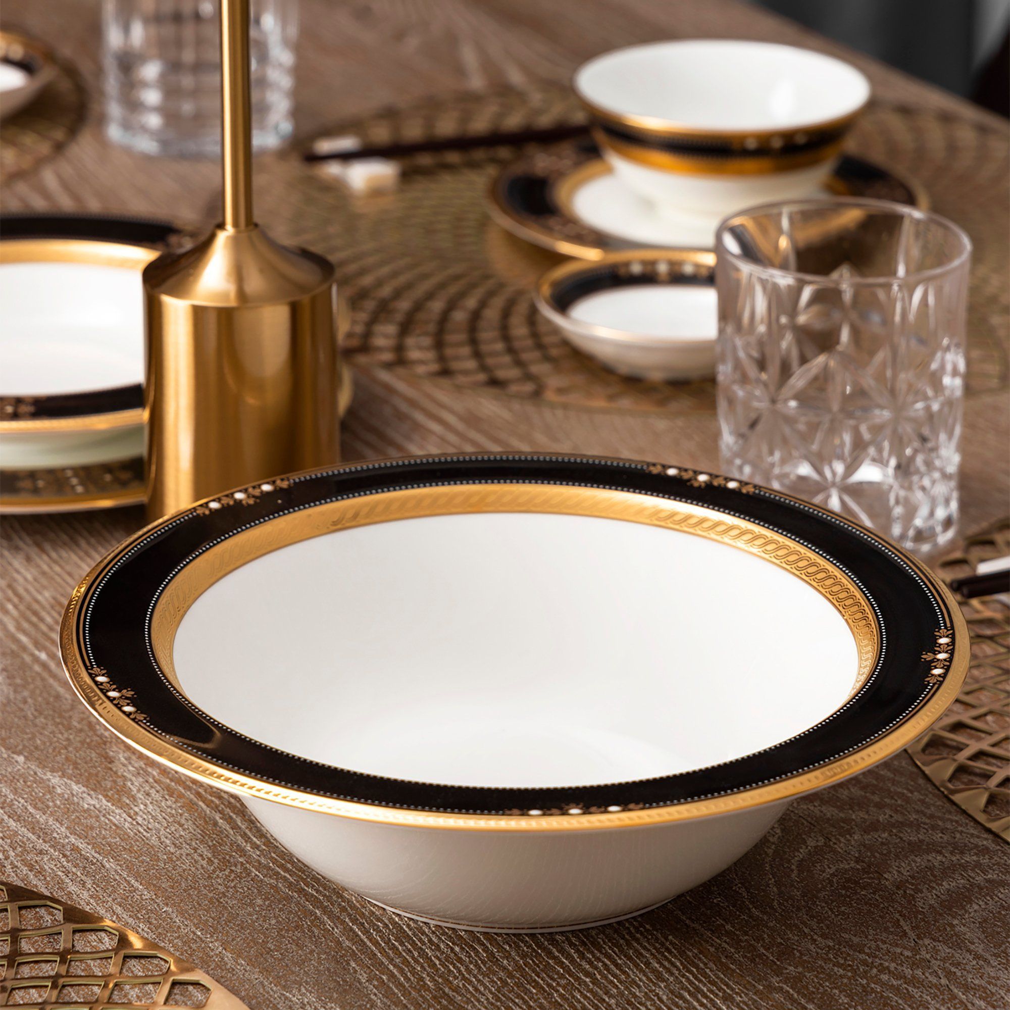 Bát canh (tô canh) tròn 24,6cm dung tích 1.100ml sứ xương Nhật Bản | Noritake Evening Majesty 4818J - 59508